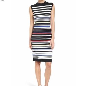 Halogen Stripe Midi Sweater Dress Nordstrom M